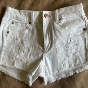 White Jean Shorts